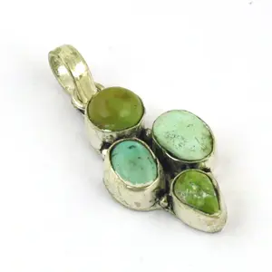 Colgante de Plata 925 con Turquesa para Mujer, Hecho a Mano, Uso Diario Religioso, con Baño de Rodio, Colgante con Dije de Rubí - Product Image 2