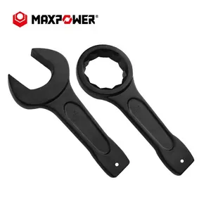 MAXPOWER-caja de acero resistente, llave de impacto de extremo abierto, color negro