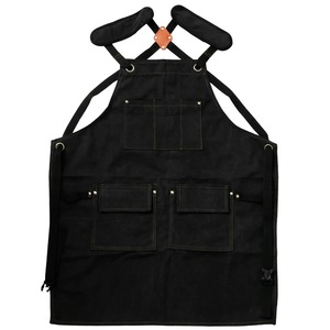 Tablier en toile marron de cuisine en denim de chef Offre Spéciale avec logo personnalisé pour hommes et femmes Tablier pour barbecue Tablier de jardin et de restaurant - Product Image 2