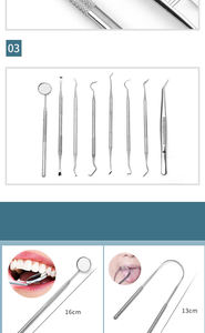 Kit de Higiene Dental, Juego de 8 Piezas, Kit Profesional de Limpieza Dental, Herramientas Manuales de Acero Inoxidable Reutilizables para el Cuidado Bucal 2025 - Product Image 4