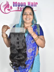 Extensions de cheveux humains naturels 100% de bonne qualité, provenant de temples indiens, avec fermeture naturelle, ondulation corporelle, double extrémité, non traités - Product Image 2