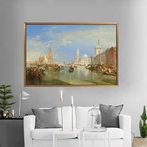 Elegant Venice Canvas Decor: Madonna della Salute Artwork Print,1P:Gold <b>Framed</b> - Product Image 1