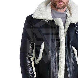 2025 hiver col montant veste en cuir de mouton pour hommes usine directe grande taille avec Logo avant approvisionnement direct - Product Image 6