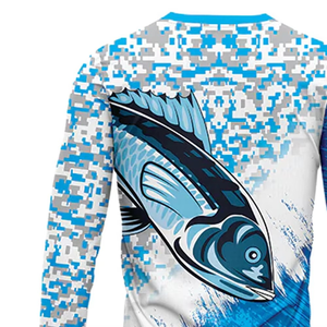 Sublimación personalizada impresa manga larga hombres pesca Camisas/alto rendimiento pesca desgaste hombres camisas Logo impreso - Product Image 6