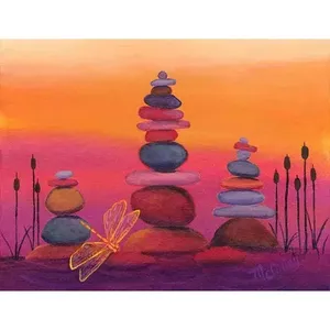 Debbie Mcculley Art กระเบื้องเพดานเน้นแมลงปอสำหรับห้องครัวและกระเบื้องตกแต่ง POV-DM011AT อาบน้ำ - Product Image 1