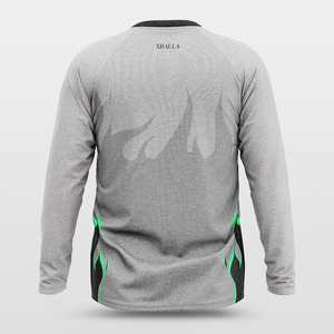 เสื้อเจอร์ซีย์แขนยาวทรงหลวม Ghost Fire แบบสั่งทำพิเศษสำหรับผู้รักกีฬา - Product Image 2