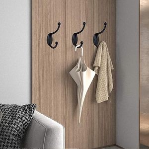 <b>Wall</b> Coat <b>Hooks</b> Double Robe <b>Hooks</b> <b>for</b> Hanging Coats Towels <b>Keys</b> Bags Hats Rust-Resistant Black <b>Wall</b> Mounted Hardware - Product Image 6