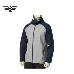 Veste d'extérieur respirante coupe-vent à col montant en toile fine à deux tons avec logo personnalisé pour homme - Product Image 6