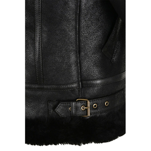 เสื้อแจ็คเก็ตบอมเบอร์บุขนแกะสำหรับผู้ชายรุ่น B3 |   เสื้อโค้ทหนังแกะแท้สไตล์นักบิน |   ผู้ผลิตเสื้อแจ็คเก็ตนักบิน RAF สำหรับฤดูหนาว ขายส่ง - Product Image 3