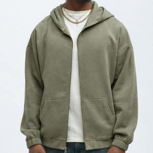 Sudadera con Capucha Personalizada Minimalista con Cierre para Hombre, Tejido de Felpa de Algodón Suave de Primera Calidad, Cálida y Transpirable, Venta al por Mayor OEM - Product Image 4