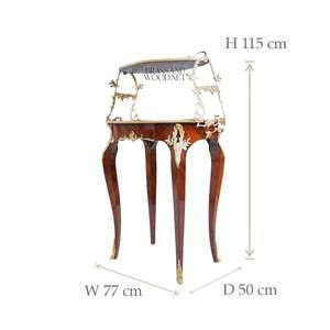 Mesa de Servir Clásica de Madera Maciza con Detalles de Latón y Diseño de Dos Niveles para Interiores de Lujo - Product Image 5