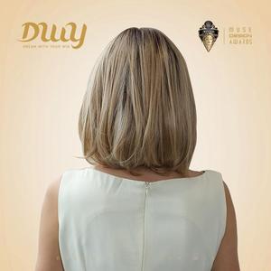 Peluca Corta Bob sin Pegamento Demi C-DWY, con Frente de Encaje Transparente, Parte Libre, Cabello Sintético Rubio - Product Image 6