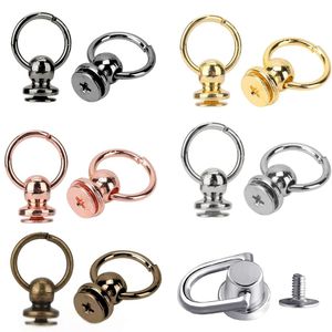 JSCREW シカゴ パシファイヤーリング スタッドスクリュー 回転ボールポストヘッドボタン Dリング ネイルリベット 亜鉛メッキ真鍮鉄製 袋詰め - Product Image 4