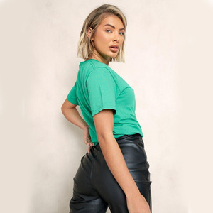 2025 tendance en gros coupe ample dames chemise Logo personnalisé femmes surdimensionné t-shirts doux 100% coton T-shirt pour les filles - Product Image 4