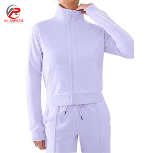 Chándales personalizados para mujer Conjunto de 2 piezas Trajes de salón de primavera Zip Up Jogger Sweatsuits con cuello alto - Product Image 4