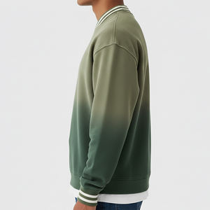 Sweat-shirt à col rond surdimensionné en coton 100% personnalisé, avec appliqué en polaire pour l'hiver, sweat-shirt pour homme avec logo brodé personnalisé - Product Image 5