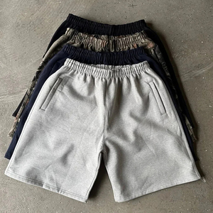 Shorts en molleton français unisexe en gros, poches en os de camée, haute qualité, grammage lourd, shorts à double couche personnalisés - Product Image 2