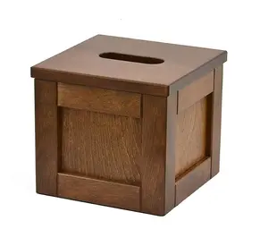 高档矩形木纸巾盒批发木制卫生纸分配器架方形，价格优惠