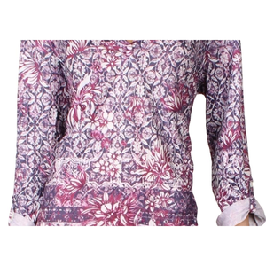 Style & Co Top da donna XL con maniche a risvolto e scollo a V, in chiffon e maglia, con stampa floreale e motivo a righe, stile casual e grazioso - Product Image 3