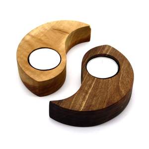 Portavelas de Madera Tradicional para Velas de Té, Decoración de Pascua para el Hogar, Estilo Rústico, Hecho a Mano, Resistente al Calor, para Mesa de Templo Sagrado - Product Image 2