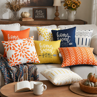 Funda de Almohada Decorativa Home Sweet Home, Funda de Cojín Decorativa Boho Geométrica de Poliéster Suave para Sofá