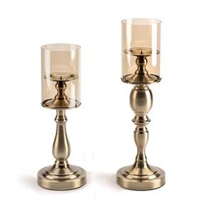 Bougeoir en cristal décor à la maison de haute qualité nouveau Design dessus de table doré de qualité supérieure ensemble de 3 supports - Product Image 3