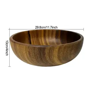 Bol à salade et fruits en bois de manguier 6 \ "8 \" 12.5 \ "emballage personnalisé Acacia naturel pour la préparation des aliments - Product Image 6