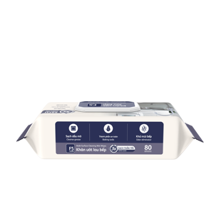 Lingettes de nettoyage pour adultes, non tissées, blanches, hygiéniques, OEM/ODM, Vietnam, cuisine, F5, nettoyage multi-usages, élimine efficacement les taches de graisse - Product Image 1