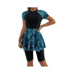 Female Quick Dry Swimwear Professional Knee Length <b>Swimsuit</b> Women One Piece Sport Bathing Suit <b>Rash</b> <b>Guard</b> Surf Swimming Suit - Product Image 1