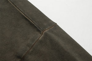 เสื้อยืดผู้ชายแขนยาวสองชั้นซักกรดเสื้อไม่มีลาย300 GSM รุ่นเฮฟวี่เวท - Product Image 5