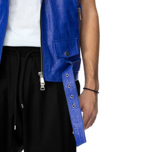 Chaleco de Motocicleta de Cuero de Primera Calidad, Nuevo, Económico, a la Moda, para Hombre - Product Image 6