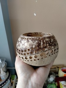 ชามกะลามะพร้าวงานทำมือพร้อมขัดมันเหมาะสำหรับเสิร์ฟของว่างหรืออาหารเช้าดอกบัวสีน้ำเงิน - Product Image 4