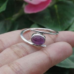 925 plata esterlina sólida amatista anillo giratorio clásico 925 estampado moda plata mejor diseño joyería de piedras preciosas hechas a mano - Product Image 4