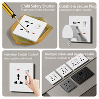 Interrupteur mural et prise PC fin série TEP L8, interrupteurs et prises universels britanniques avec prise USB de type C