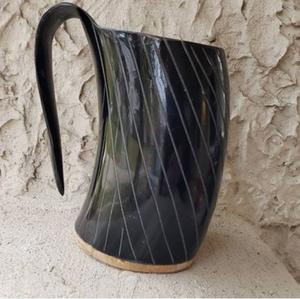 Taza para beber con bocina de Color Natural, con agarre de mano, sin fugas, para decorar el hogar, tazón de bebida de agua de tamaño personalizado, al mejor precio - Product Image 5