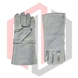 Guantes de Soldadura de Cuero de Gamuza Gris Resistentes al Calor, Antiestáticos, para Bomberos, Tig/Mig/Stick, 11 oz, 14 Pulgadas, Resistentes a Desgarros - Product Image 4