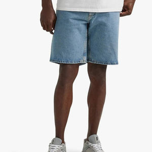 Shorts en jean vintage surdimensionnés personnalisés de haute qualité pour hommes, coupe décontractée, avec boutons et rivets décoratifs, collection printemps - Product Image 1