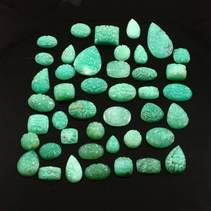 Chrysoprase naturelle verte pierre précieuse en vrac sculptée à la main produit en vrac mélange forme fait à la main Art moghol sculpture meilleurs bijoux - Product Image 2