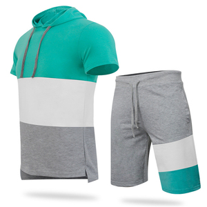 Men's Custom Summer 2-Piece Tracksuit 100% Cotton T-Shirt & Mesh Shorts Breathable Printed Logo <b>Twin</b> <b>Sets</b> - Product Image 5