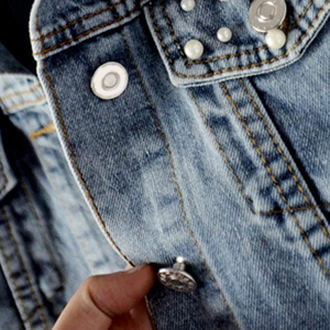 High Quality High-Street Style <b>Men's</b> <b>Denim</b> Rhinestone <b>Jackets</b> 100% Cotton With Rhinestone Front Logo OEM Service Low Prices - Product Image 3