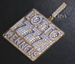 Pendentif de déclaration jaune à la demande avec option de gravure personnalisée pour les acheteurs en gros disponibles pour une conception personnalisée à la vente - Product Image 4