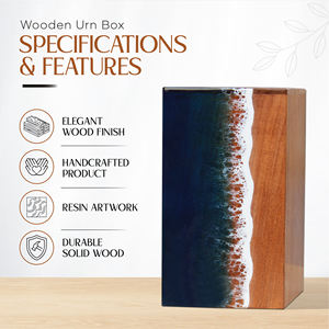 Urna de cremación de madera en forma de rectángulo único de Venta caliente 2025 decoración del hogar para usos funerarios - Product Image 5