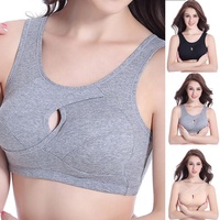 Sport Bra Yoga Wanita Ukuran Besar Cepat Kering Bahan Heather, Bernapas, Fitness, Custom, Dukungan Sedang di Bagian Depan
