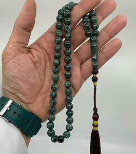 Rosario Tasbih Estilo Ángel Hecho a Mano en India, Resina Ecológica para Oración Islámica, Color y Forma Personalizables, Turquesa Natural de Primera Calidad - Product Image 3