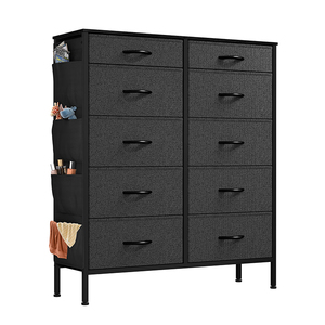 Factory Direct Price 10 Drawer Stackable Living Room Cabinet Fabric Drawer Storage Bucket Cabinet