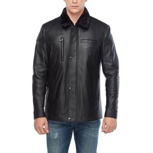 2025 Customized High Quality Winter OEM Leather <b>Jacket</b> for <b>Men</b> Stand Collar Cow Skin Embroidery Front Breathable Outdoor Wear - Product Image 1