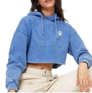 Nouveau style OEM ODM Haut court décontracté avec impression de logo personnalisé Sweat à capuche de haute qualité Sweat-shirts à capuche pour femmes - Product Image 1