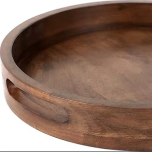 Plateau de service en bois classique pour service de chambre d'hôtel Plateau de service en bois décoratif pour centre de table à bas prix - Product Image 1