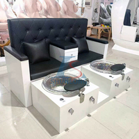 Salon de beauté professionnel double manucure chaises de pédicure luxe moderne chaises de pédicure pas de plomberie avec bol