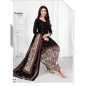 ชุด Patiyala ผ้าฝ้ายมีสไตล์พร้อมผ้าระบายอากาศสำหรับผู้หญิงเดรสอินเดียใส่สบายทุกฤดู - Product Image 1